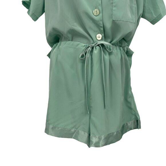 Victoria's Secret Vintage Mint Green Satin‎ Pajama Set Size Small - Picture 3 of 5